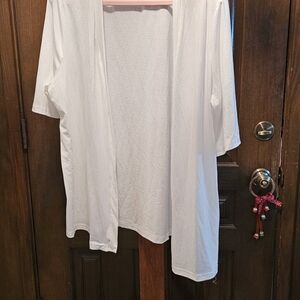 White Open Front Cardigan